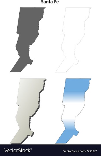 Santa Fe blank outline map set vector image