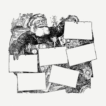 Santa frames drawing, vintage Christmas | Free PSD - rawpixel