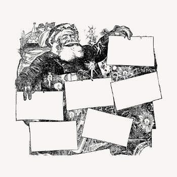 Santa frames drawing, vintage Christmas | Free Vector - rawpixel