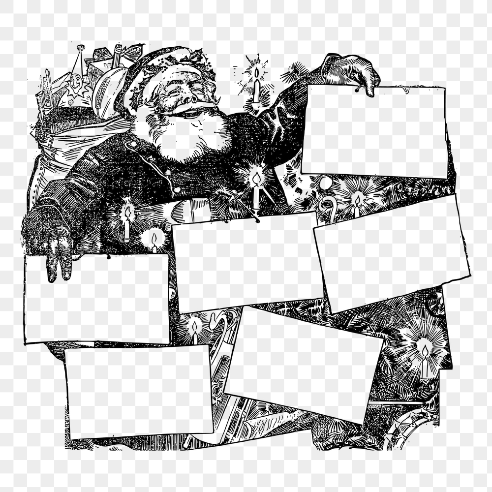 Santa frames png sticker, vintage | Free PNG - rawpixel
