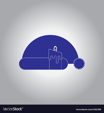 Santa hat and candle vector image