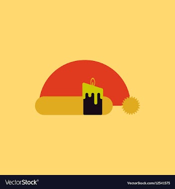 Santa hat Santa hat and candle vector image