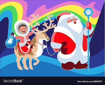 Santa Klaus girl beer vector image