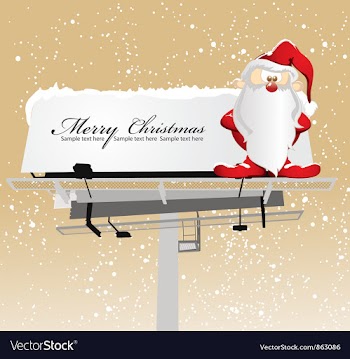 Santa on billboard vector image
