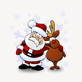 Santa & reindeer clipart illustration | Free PSD - rawpixel