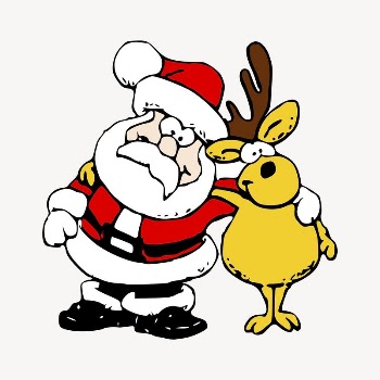 Santa, reindeer clipart, illustration vector. | Free Vector - rawpixel