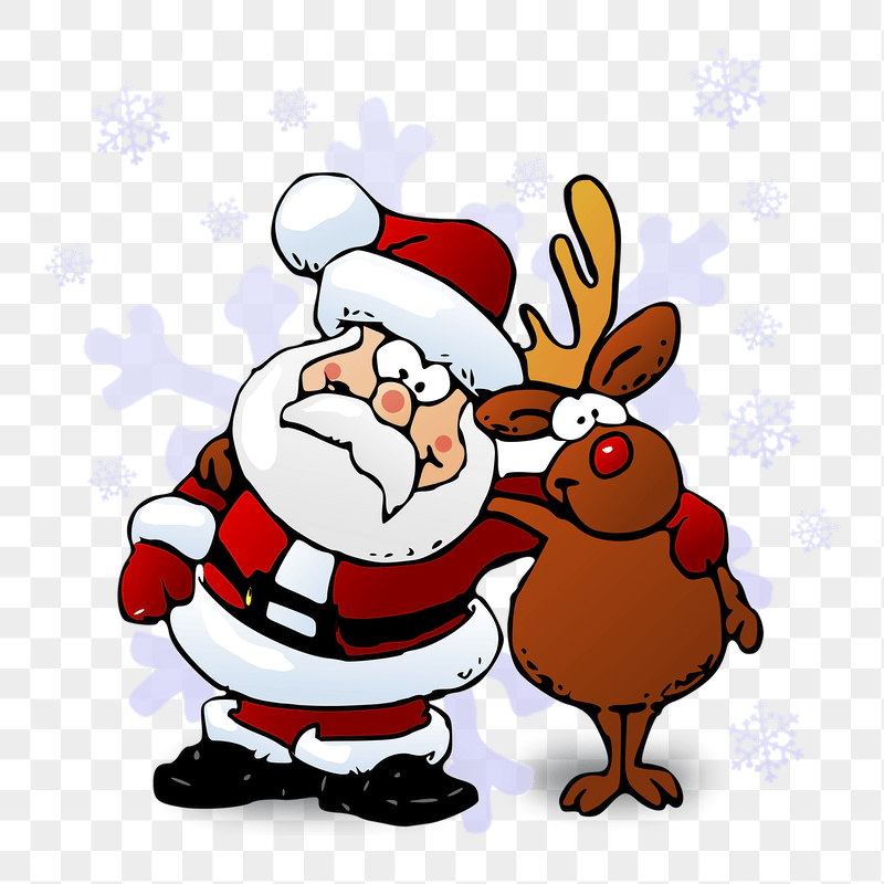 Santa & reindeer png sticker | Free PNG - rawpixel