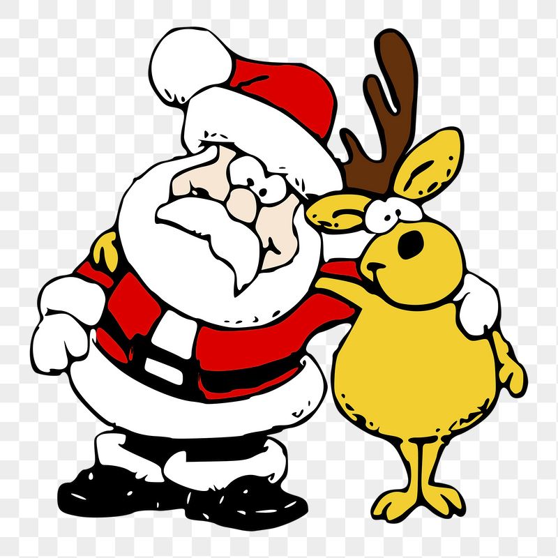 Santa, reindeer png sticker, transparent | Free PNG - rawpixel