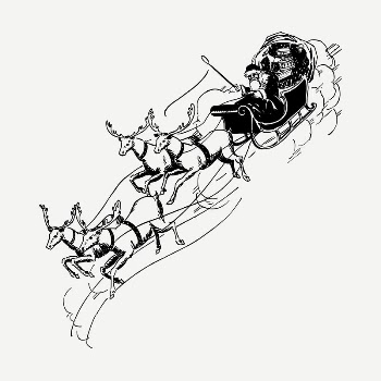 Santa's reindeers drawing, vintage illustration | Free PSD - rawpixel
