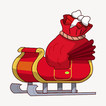 Santa sleigh collage element illustration | Free Vector - rawpixel