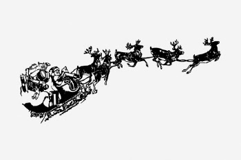 Santa sleigh drawing, vintage Christmas | Free Photo - rawpixel