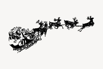 Santa sleigh drawing, vintage Christmas | Free Vector - rawpixel