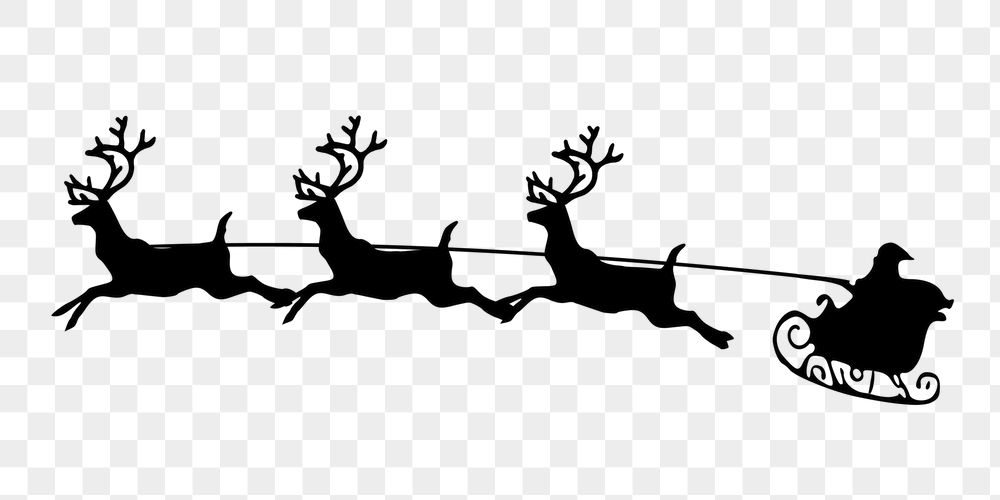 Santa sleigh png sticker, Christmas | Free PNG - rawpixel