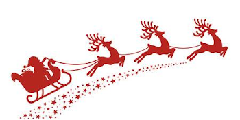 Santa Sleigh Reindeer Red Silhouette Royalty Free Cliparts ...