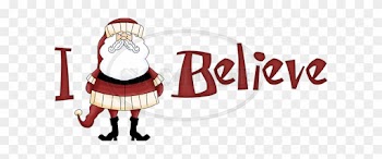 Santa Word Art - Believe Clipart