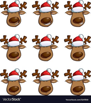  					Santas Elks Expressions vector image														