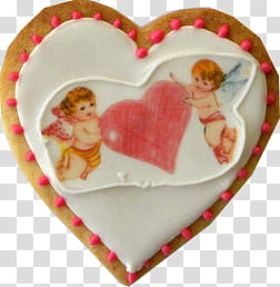 SanValentine, heart-shaped white and red heart wall decor transparent background PNG clipart