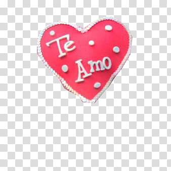 SanValentine, red and white Te Amo heart transparent background PNG clipart