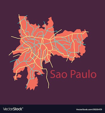 Sao paulo brazil flat map isolated on background vector image
