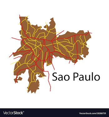 Sao paulo brazil flat map isolated on background vector image