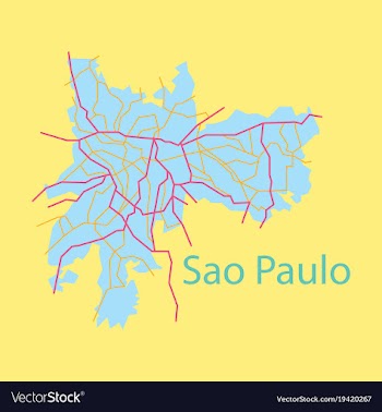 Sao paulo brazil flat map isolated on background vector image
