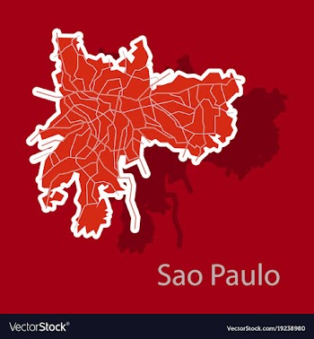 Sao paulo brazil sticker map isolated on vector image
