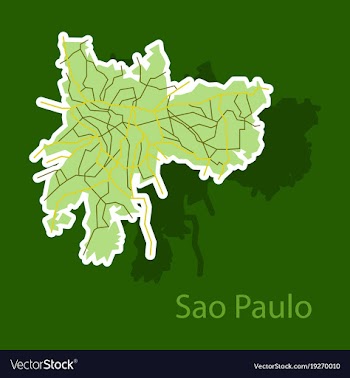 Sao paulo brazil sticker map isolated on vector image