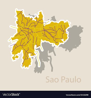 Sao paulo brazil sticker map isolated on vector image
