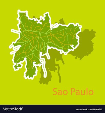 Sao paulo brazil sticker map isolated on vector image