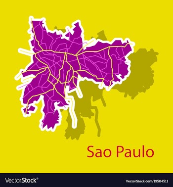 Sao paulo brazil sticker map isolated on vector image