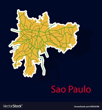 Sao paulo brazil sticker map isolated on vector image
