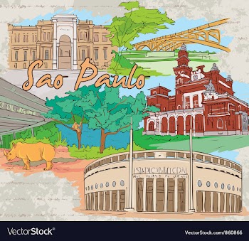 Sao paulo doodles vector image