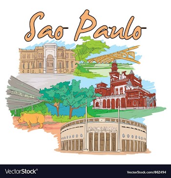 Sao paulo doodles vector image