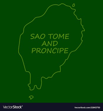 Sao tome and principe map silhouette of sao tome vector image