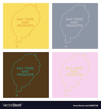 Sao tome and principe map silhouette of sao tome vector image