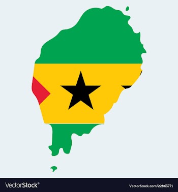 Sao tome and principe map silhouette of sao tome vector image