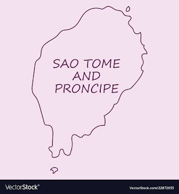 Sao tome and principe map silhouette of sao tome vector image