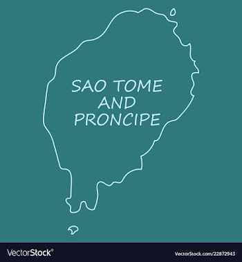 Sao tome and principe map silhouette of sao tome vector image