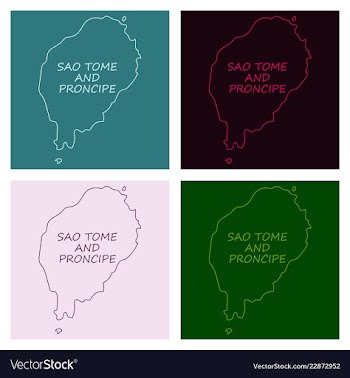 Sao tome and principe map silhouette of sao tome vector image