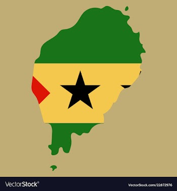 Sao tome and principe map silhouette of sao tome vector image