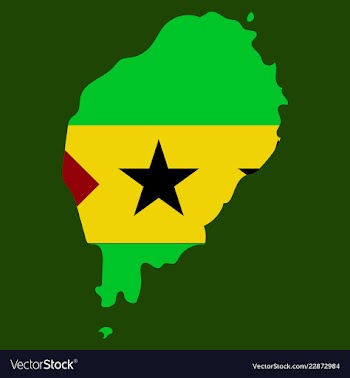 Sao tome and principe map silhouette of sao tome vector image