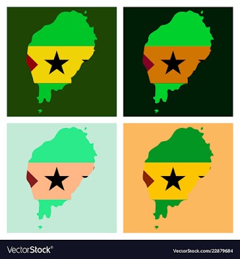 Sao tome and principe map silhouette of sao tome vector image