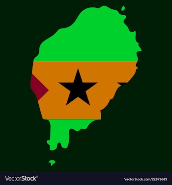 Sao tome and principe map silhouette of sao tome vector image