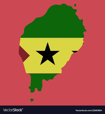 Sao tome and principe map silhouette of sao tome vector image