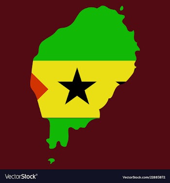 Sao tome and principe map silhouette of sao tome vector image