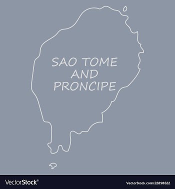 Sao tome and principe map silhouette of sao tome vector image