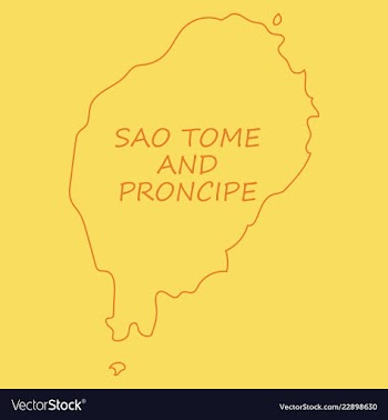 Sao tome and principe map silhouette of sao tome vector image