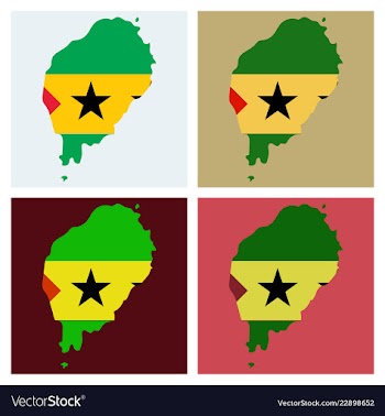 Sao tome and principe map silhouette of sao tome vector image