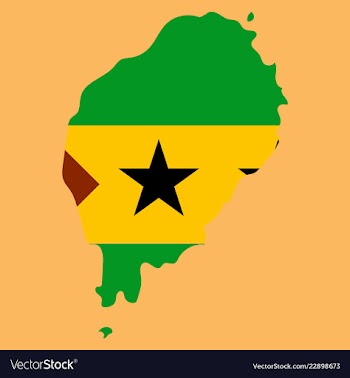 Sao tome and principe map silhouette of sao tome vector image