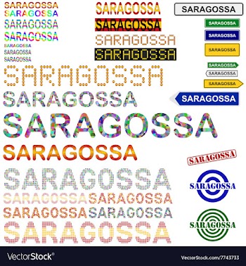 Saragossa text design set vector image